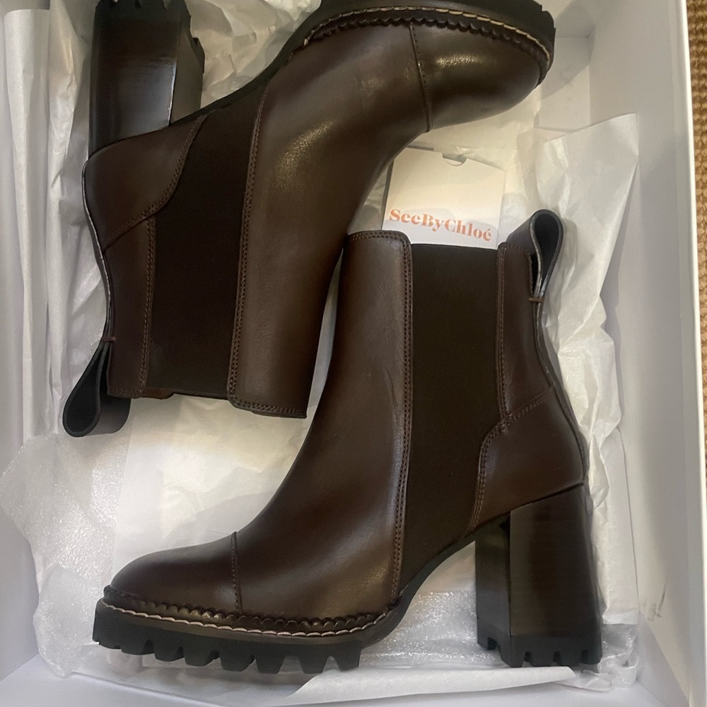 See By Chloe Dark Brown Heeled Boots